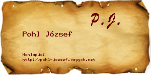 Pohl József névjegykártya
